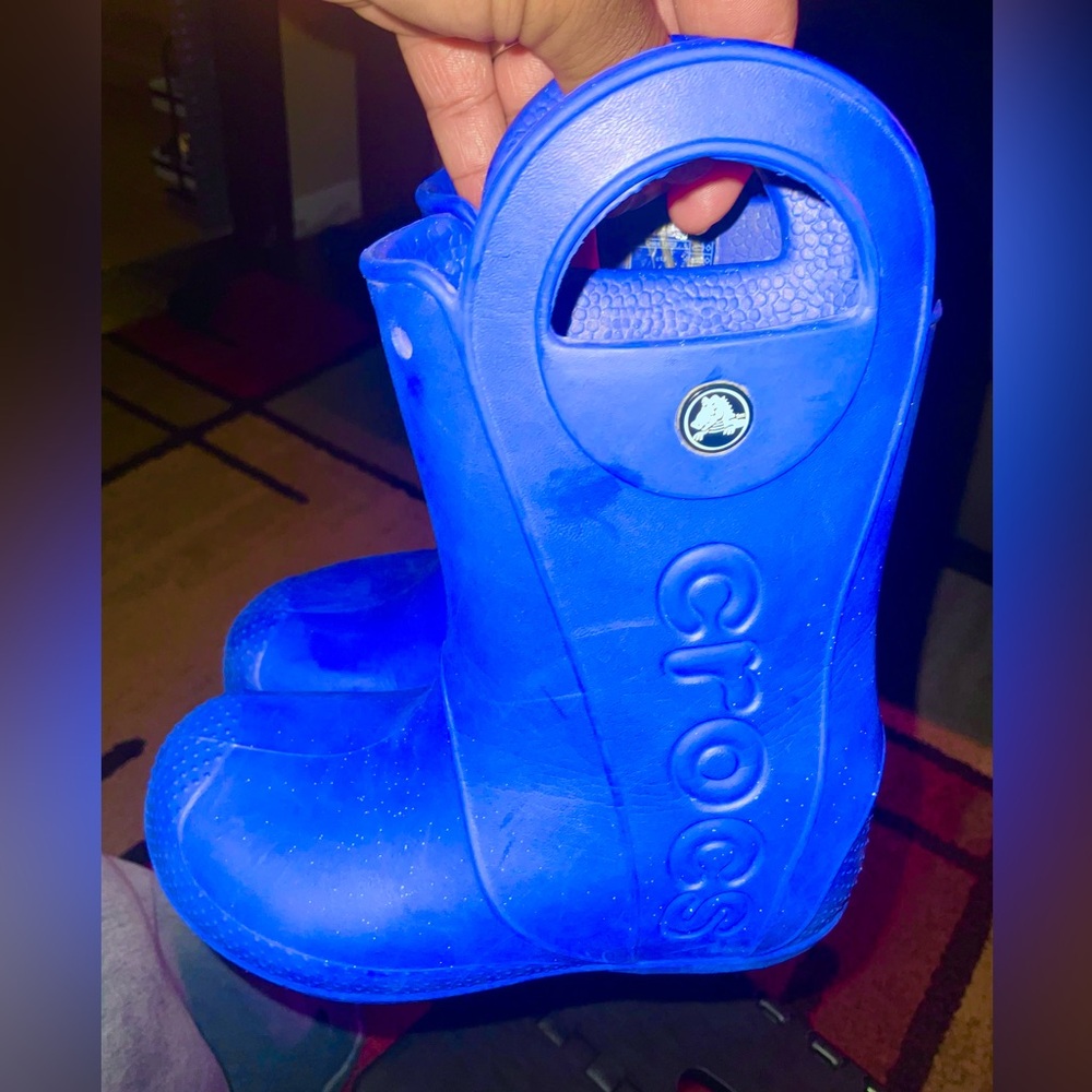 Crocs Kids Handle It Blue Rain Boots, size 13, unisex